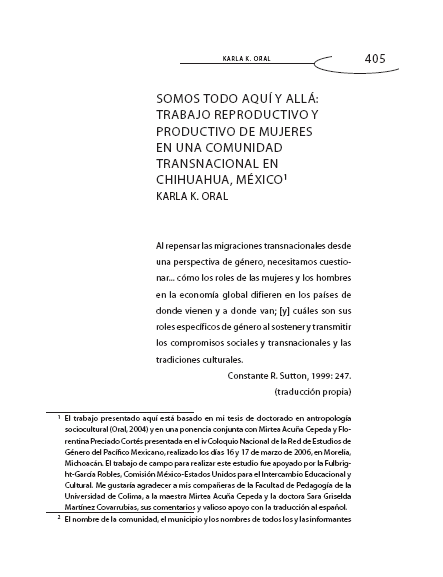 portada del libro SOMOS TODO AQU Y ALL: TRABAJO REPRODUCTIVO Y PRODUCTIVO DE MUJERES EN UNA COMUNIDAD TRANSNACIONAL EN CHIHUAHUA, MXICO1 